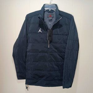 Nike Jordan 23 Sport Quilted Black Jacket 1/2 Snap Pullover Men's size XS